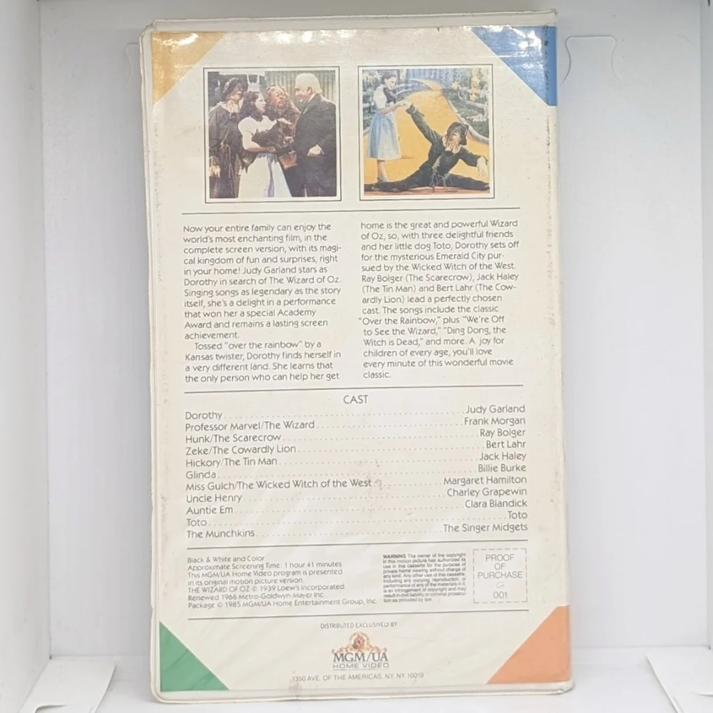 The Wizard of Oz (1939) VHS cassette movie